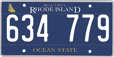 RI license plate 634779