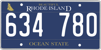 RI license plate 634780