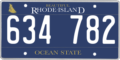 RI license plate 634782