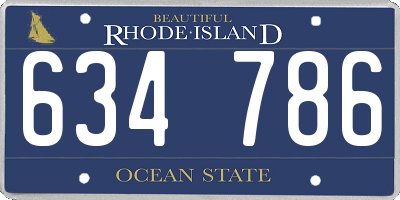 RI license plate 634786