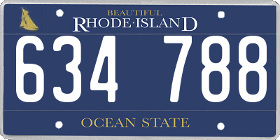 RI license plate 634788