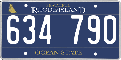 RI license plate 634790