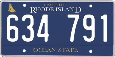 RI license plate 634791