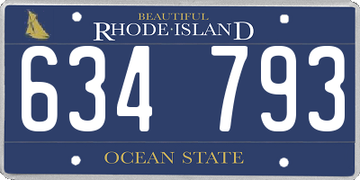 RI license plate 634793