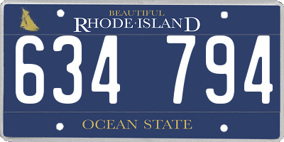 RI license plate 634794