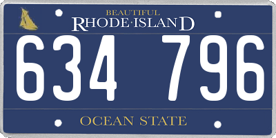 RI license plate 634796