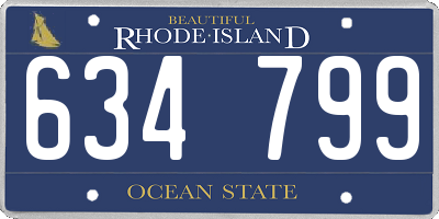 RI license plate 634799