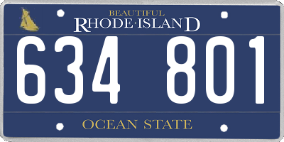RI license plate 634801