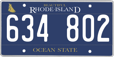 RI license plate 634802