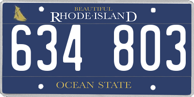 RI license plate 634803