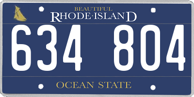 RI license plate 634804