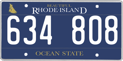 RI license plate 634808