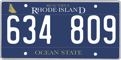 RI license plate 634809
