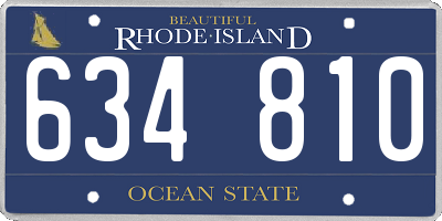 RI license plate 634810