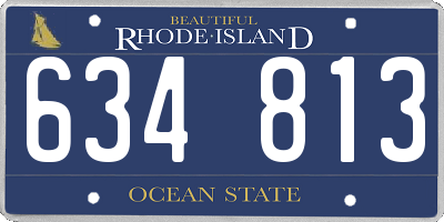 RI license plate 634813