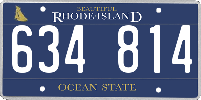 RI license plate 634814