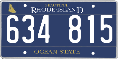 RI license plate 634815