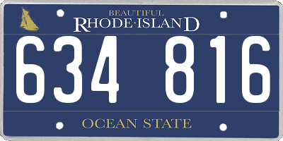 RI license plate 634816