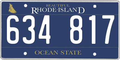 RI license plate 634817
