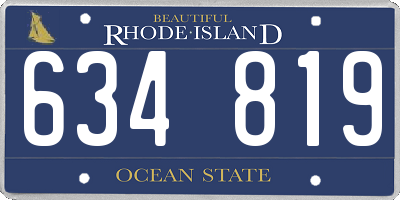 RI license plate 634819
