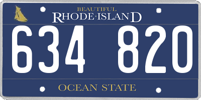 RI license plate 634820