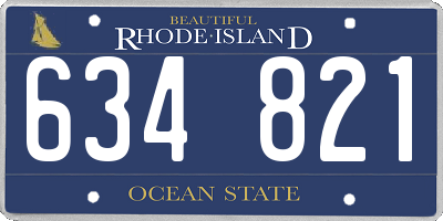 RI license plate 634821