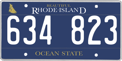 RI license plate 634823