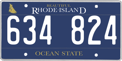 RI license plate 634824