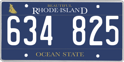 RI license plate 634825