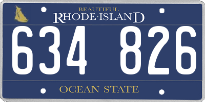 RI license plate 634826