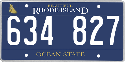 RI license plate 634827