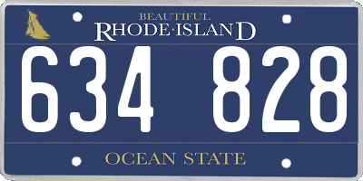 RI license plate 634828