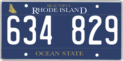 RI license plate 634829