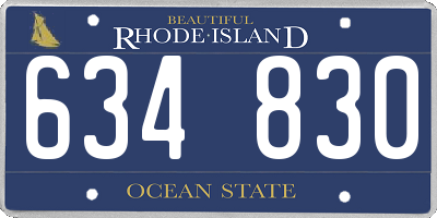 RI license plate 634830