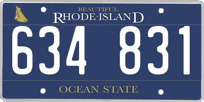 RI license plate 634831