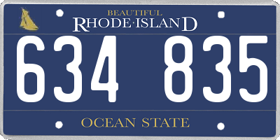 RI license plate 634835