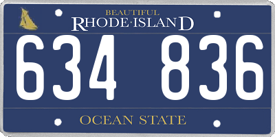 RI license plate 634836