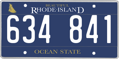 RI license plate 634841