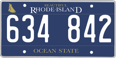 RI license plate 634842