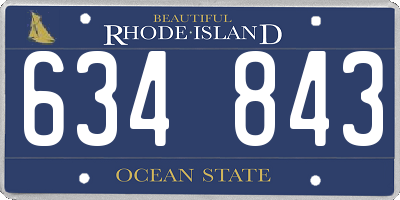 RI license plate 634843
