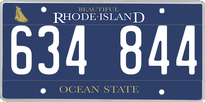 RI license plate 634844