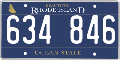 RI license plate 634846