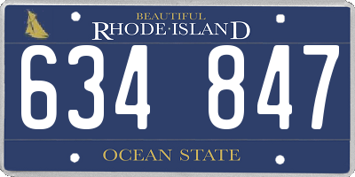 RI license plate 634847