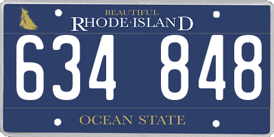 RI license plate 634848