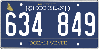 RI license plate 634849