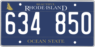 RI license plate 634850