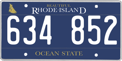 RI license plate 634852