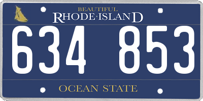 RI license plate 634853