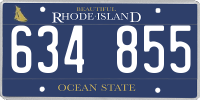 RI license plate 634855