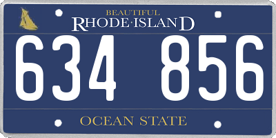 RI license plate 634856